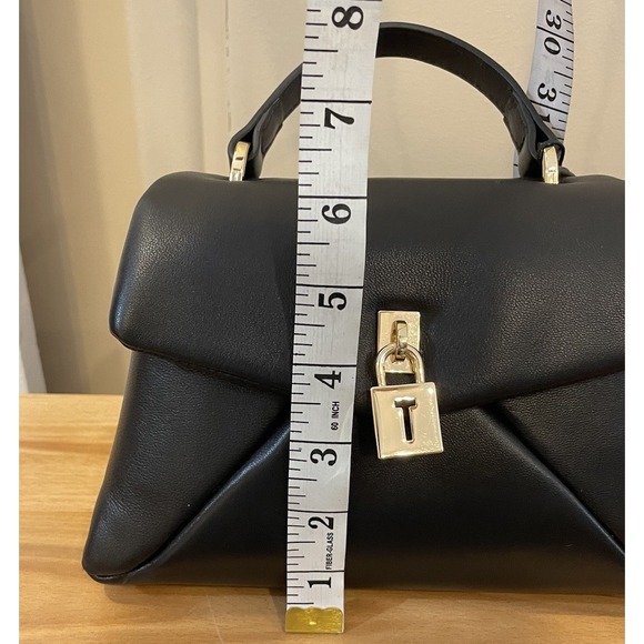 NWT Ted Baker Leather Poppy Mini Satchel Bag Purse Crossbody Black Top Handle - Picture 9 of 13